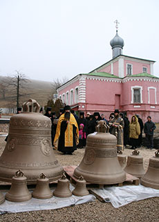Освящение колоколов храма Одигитрия